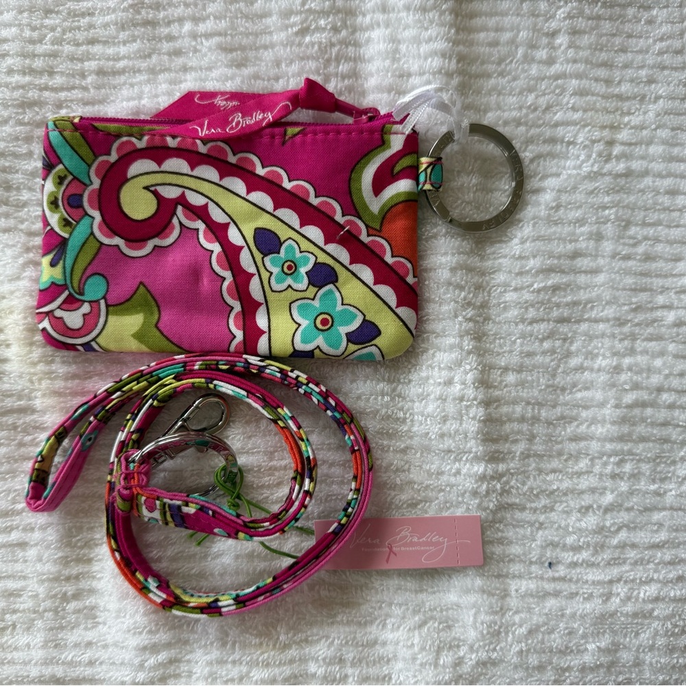 Vera Bradley L,M,S cosmetic bags,Tech case, Zip ID case and Lanyard set (6) - Picture 6 of 7